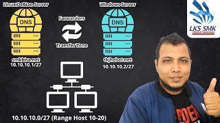 Konfigurasi dan Integrasi DNS Server di Debian Server 125 amp Windows Server 2022 [upl. by Aihsak637]