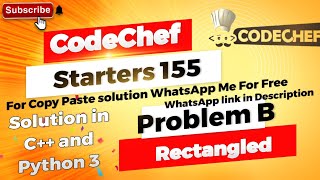 Rectangled  CodeChef Starters 155  Solution for free in C and Python [upl. by Annoel]