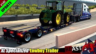 ATS 132b  trailer mod XL Specialized Lowboy Trailer upd for 132 by axelrol  review [upl. by Alyakem]