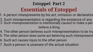 Estoppel Part 2 Essentials of estoppel Law of evidence [upl. by Arst]