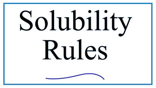 Solubility Rules Explanation amp Practice [upl. by Ruckman177]