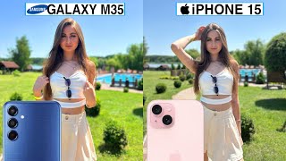 Samsung Galaxy M35 5G Vs iPhone 15 Camera Test Comparison [upl. by Oberheim717]