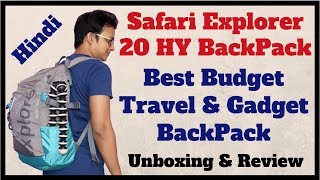 Safari Explorer 20 HY 3927 Ltrs Travel amp Gadget BackPack Unboxing amp Review  Hindi   TechToTech [upl. by Meara892]