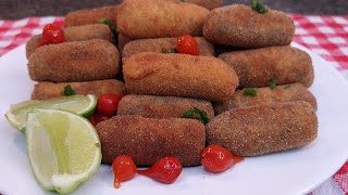 CROQUETE DE CARNE DE PANELA MAIS FÁCIL E RÁPIDO QUE VOCÊ JÁ VIU  Cebola e Salsa [upl. by Leiba]