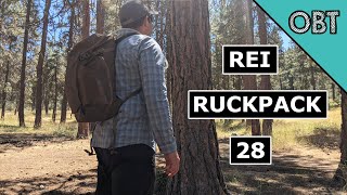 REI Ruckpack 28 Recycled Daypack Review Lightweight Hiking and Travel Backpack [upl. by Mimajneb295]