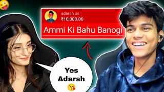 Adarsh Propose Payal gaming 😍 On Live Super Chat 😘 Part  2 [upl. by Tella]