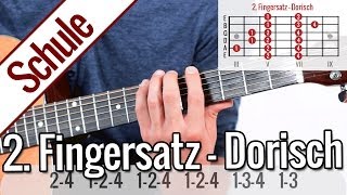 2 Fingersatz Dorisch  Tonleiterspiel  Gitarrenschule [upl. by Rausch]