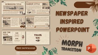 Powerpoint Aesthetic Newspaper Template 📜 Morph Transition  FREE TEMPLATE [upl. by Bate]