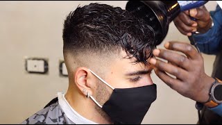 Come valorizzo i CAPELLI MOSSI tutorial completo taglio midfade con riga [upl. by Keefe]