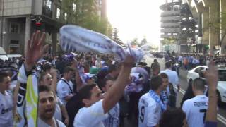 Real Madrid fans chanting quotputa Barça y puta Catalunyaquot at Concha Espina 5042011 [upl. by Aimo]