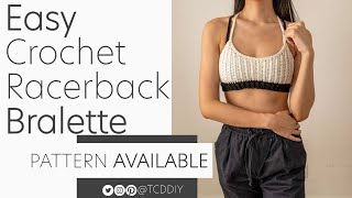 How to Crochet an EASY Bralette  Pattern amp Tutorial DIY [upl. by Kincaid]