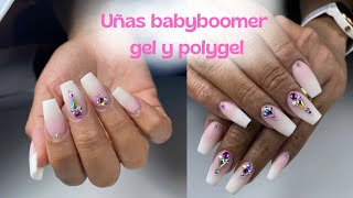 Como hacer uñas babyboomer con gel y polygel  Tutorial uñas hibridas  uñas babyboomer [upl. by Eeraj]