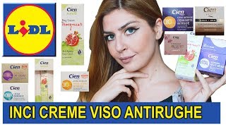 CREME VISO antirughe LIDL con Buon INCI  sono davvero buone Recensione cosmetici antirughe CIEN [upl. by Tandy]