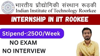 Summer Research Internship Program 2024🔥 UG amp PG  INTERNSHIPPROGRAM AT IIT ROORKEE [upl. by Eiramanna]