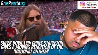 EMOTIONAL Super Bowl LVII Chris Stapleton gives a moving rendition of the National Anthem REACTION [upl. by Sikorski]