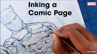 How to Ink a Comic Page with Mark Morales [upl. by Haraf320]