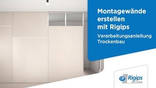 ErstellungAufbau von Montagewänden Trennwand  Rigips Verarbeitungsanleitung Trockenbau [upl. by Noirad]