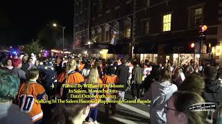 Crowds of People In Salem Massachusetts Halloween Parade on Oct 5th 2023 [upl. by Dorehs]