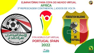 Eliminatórias Africanas Virtual  2ª Repescagem Egito x Mali  Jogo de Volta PES21 [upl. by Noillid]