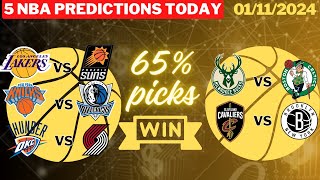 5 NBA Picks Today 11124 NBA Picks and Predictions  NBA bets today [upl. by Akinaj]