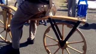 Old Wooden Bicycle from 1800s Design is old but it looks like it was recently built Civil War [upl. by Gram76]