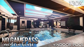 No Gamepasses Modern House Indoor Pool  130k  Roblox  Bloxburg speedbuild [upl. by Narik639]