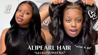 IT’S GIVING SCALP LOW MAINTENANCE amp GLUELESS WEAR amp GO WIG INSTALL FT ALIPEARL HAIR [upl. by Nabi]