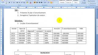 comptabilité générale S2 quot les Amortissements Exercice 4 quot [upl. by Anrahc]