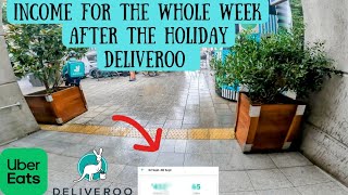 deliveroo rider uk income for the whole week after the holidays Uber eats food delivery uk [upl. by Hajile855]