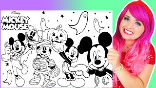 Coloring Mickey Mouse Halloween Coloring Pages  Mummy Pumpkin Vampire amp Ghost  Markers amp Pencils [upl. by Nolyd895]