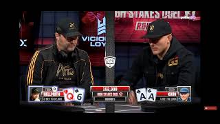 HIGH STAKES DUEL PHIL HELLMUTH BLOWUP VS JASON KOON 16million headsup Q6 VS AA TILT [upl. by Arotak595]