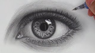 How to Draw Hyper Realistic Eyes  Step by Step [upl. by Kama]