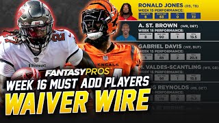 Week 16 Waiver Wire Pickups  MustHave Players for Your Playoff Rosters 2021 Fantasy Football [upl. by Jud]