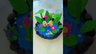 Make amazing pond idea using super clay diy shorts claycraft trending clay viralshort [upl. by Salvucci]