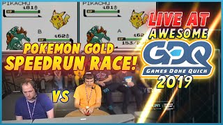 Pokemon Gold Race LIVE at Awesome Games Done Quick 2019 Gunnermaniac vs Pokeguy [upl. by Ardnuassac59]