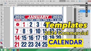 2024 Calendar template  2024 Commercial calendar template 2024 calendar printing photoshop [upl. by Leibrag]