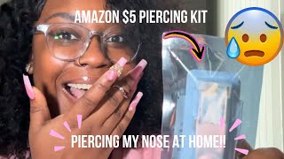 DIY Nose Piercing At Home Amazon 5 Piercing Kit [upl. by Laurance]