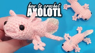 Lets crochet a nosew smiling axolotl Crochet Pattern [upl. by Adnahcal531]