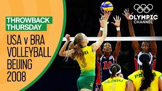 Brazil Women beat USA for their first Volleyball Gold  Beijing 2008  Throwback Thursday [upl. by Cousin]