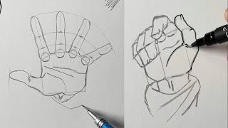 How to draw hands  step by step [upl. by Asenab418]