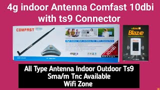 4g Indoor Antenna 📶 10Dbi Comfast DLink For Ufone Zong Jazz Telenor Devices Ts9 Connector Review [upl. by Ailhat]