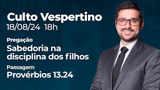 🔴 Culto Vespertino  1808 18h  Pr Gabriel Junqueira [upl. by Kcirdled]