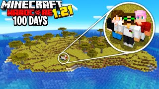 WE Survived 100 Days on a SURVIVAL ISLAND in 121 Hardcore Minecraft [upl. by Llevad992]