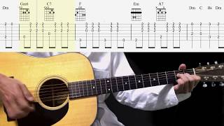 Guitar TAB  Yesterday  The Beatles [upl. by Ardnued]