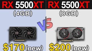 RX 5500 XT 4GB Vs RX 5500 XT 8GB  1080p and 1440p  New Games Benchmarks [upl. by Nytram]