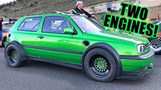 This VW Golf Makes 1600 HORSEPOWER Twin Engine amp Twin Turbo [upl. by Eniarda266]