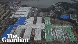 Coronavirus hospital timelapse China completes build in eight days [upl. by Sinnelg350]