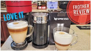 REVIEW Nespresso Aeroccino 3 Milk Frohter For Latte amp Cappuccino Espresso Drink [upl. by Yrtnahc]