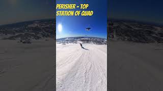 Skiing and boarding from top station at Perisher australia skiseason skier snowboarding [upl. by Acinoev894]